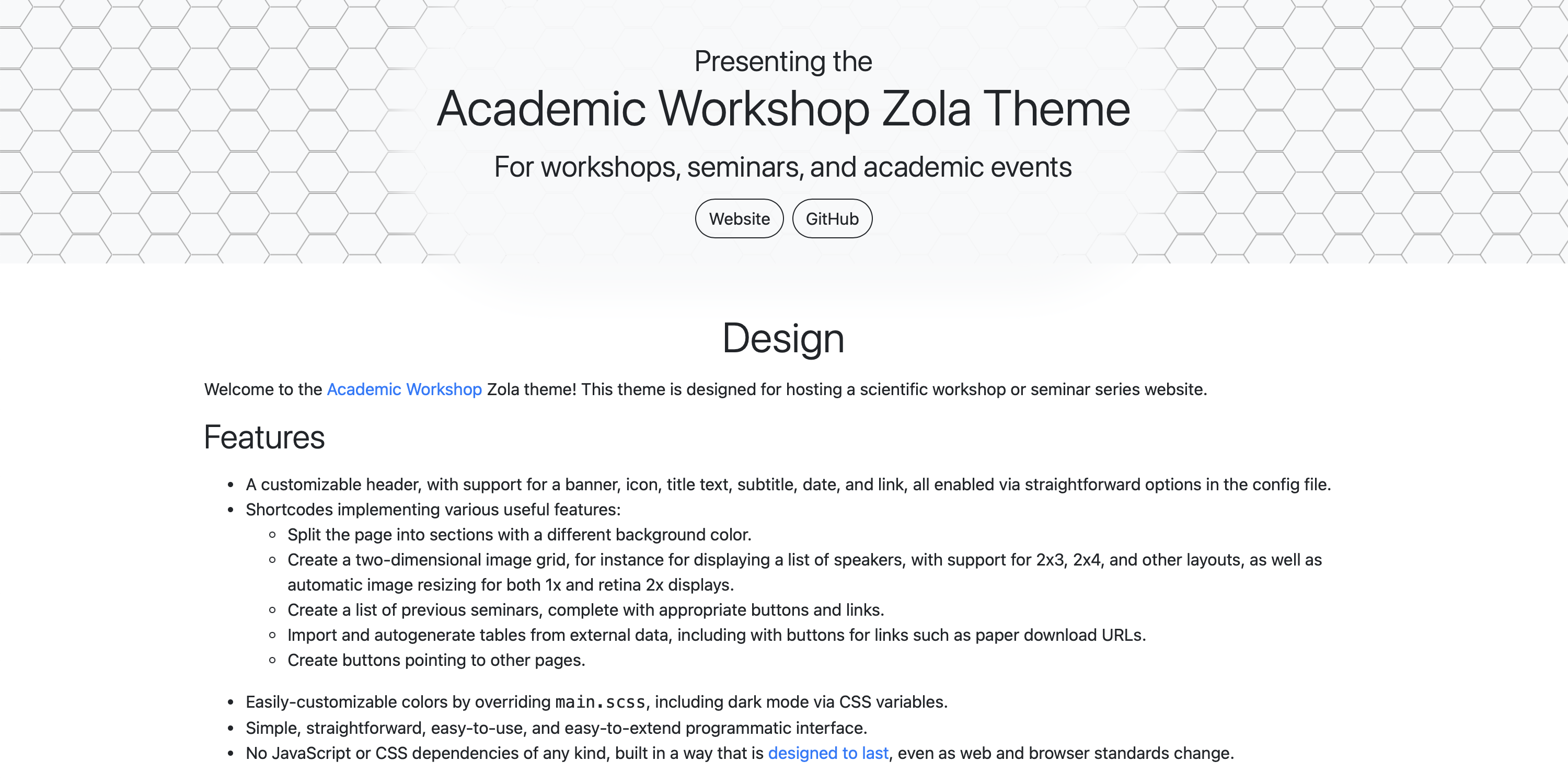 Screenshot of Academic Workshop