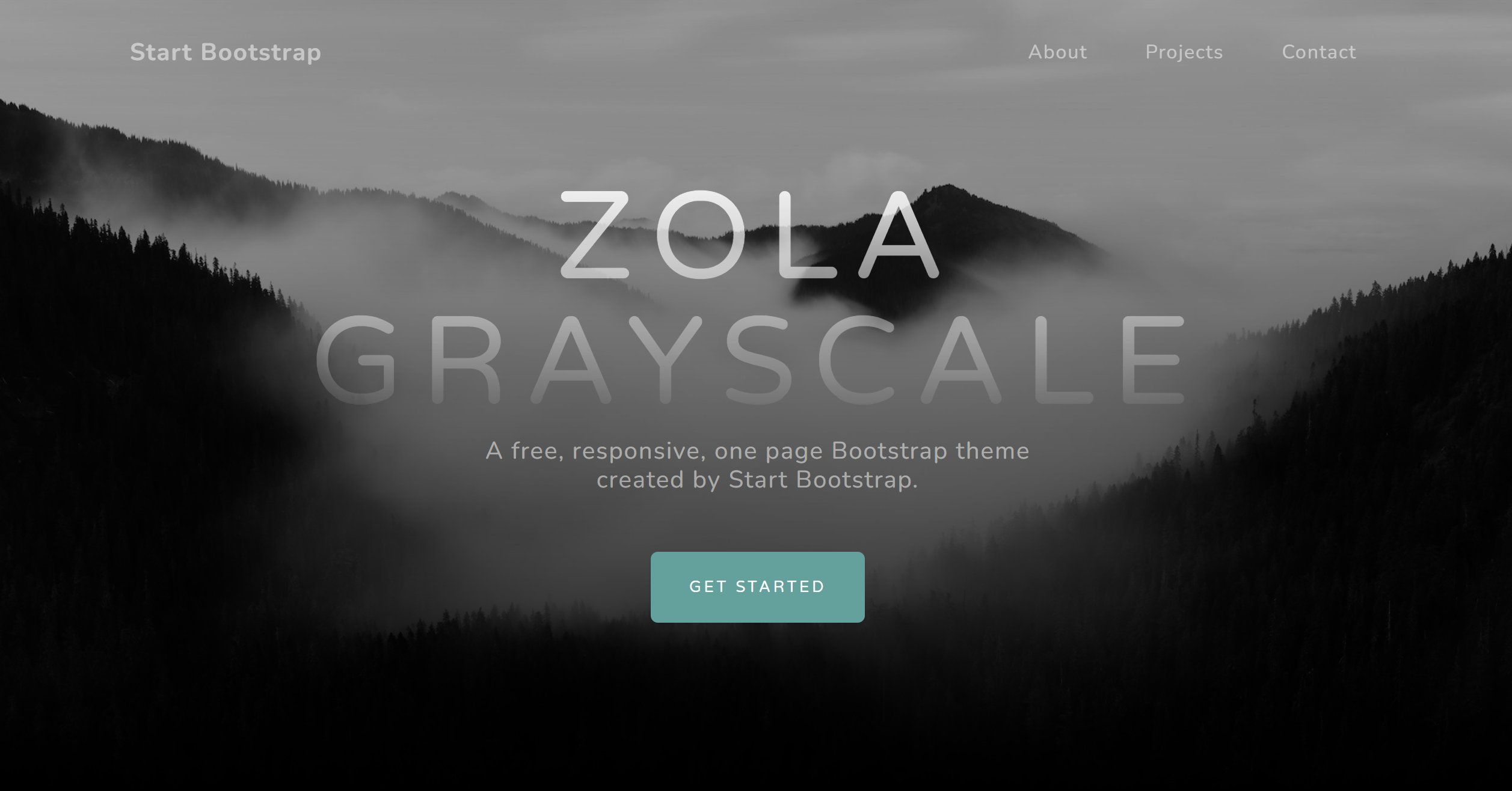 Screenshot of zola-grayscale